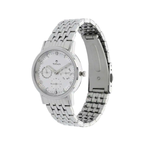 TITAN Silver Dial Silver Stainless Steel Strap Watch NJ2557SM01 (DF444)