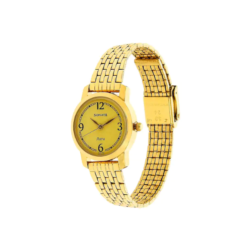 Champagne Dial Golden Stainless Steel Strap Watch NR87018YM02