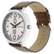 BOLD WHITE DIAL BROWN LEATHER STRAP WATCH 38052SL07 (DH905)