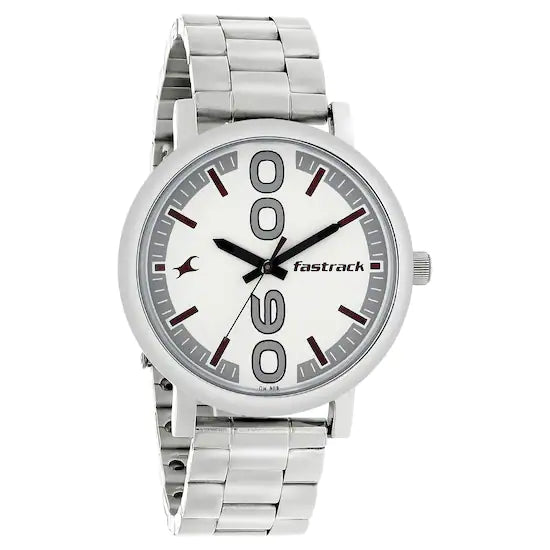 BOLD WHITE DIAL SILVER STAINLESS STEEL STRAP WATCH 38052SM08