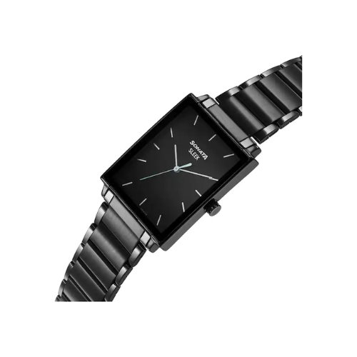 Sonata Poze Quartz Analog Black Dial Metal Strap Watch for Men