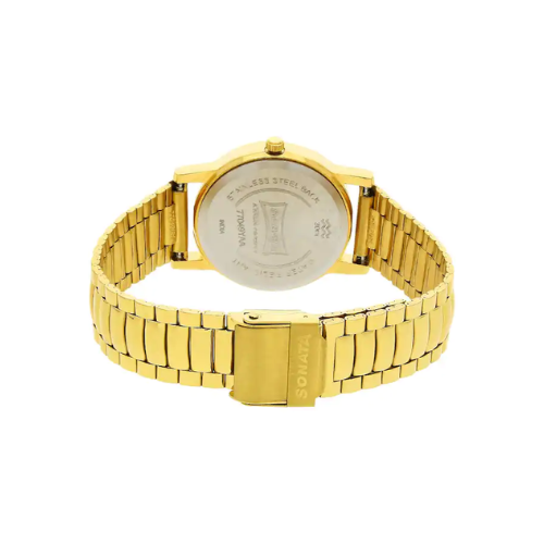 Champagne Dial Golden Stainless Steel Strap Watch NR77049YM01