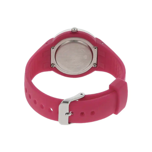 Silver Dial Pink Fabric Strap Watch NM8991PP01