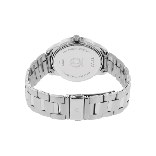 TITAN White Dial Silver Metal Strap Watch NN1585SM04 (DF305)