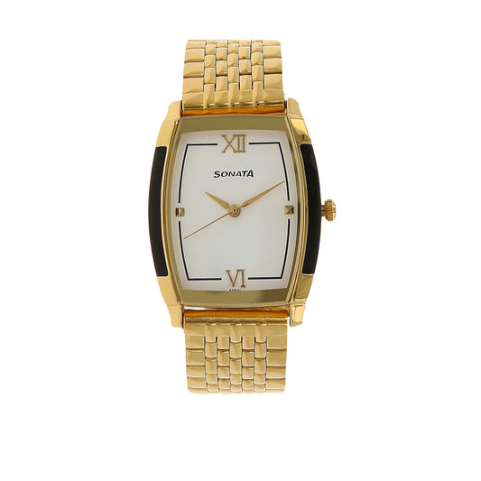 White Dial Golden Stainless Steel Strap Watch NN7080YM01