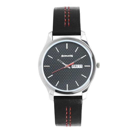 NXT Black Dial Leather Strap NM77063SL06