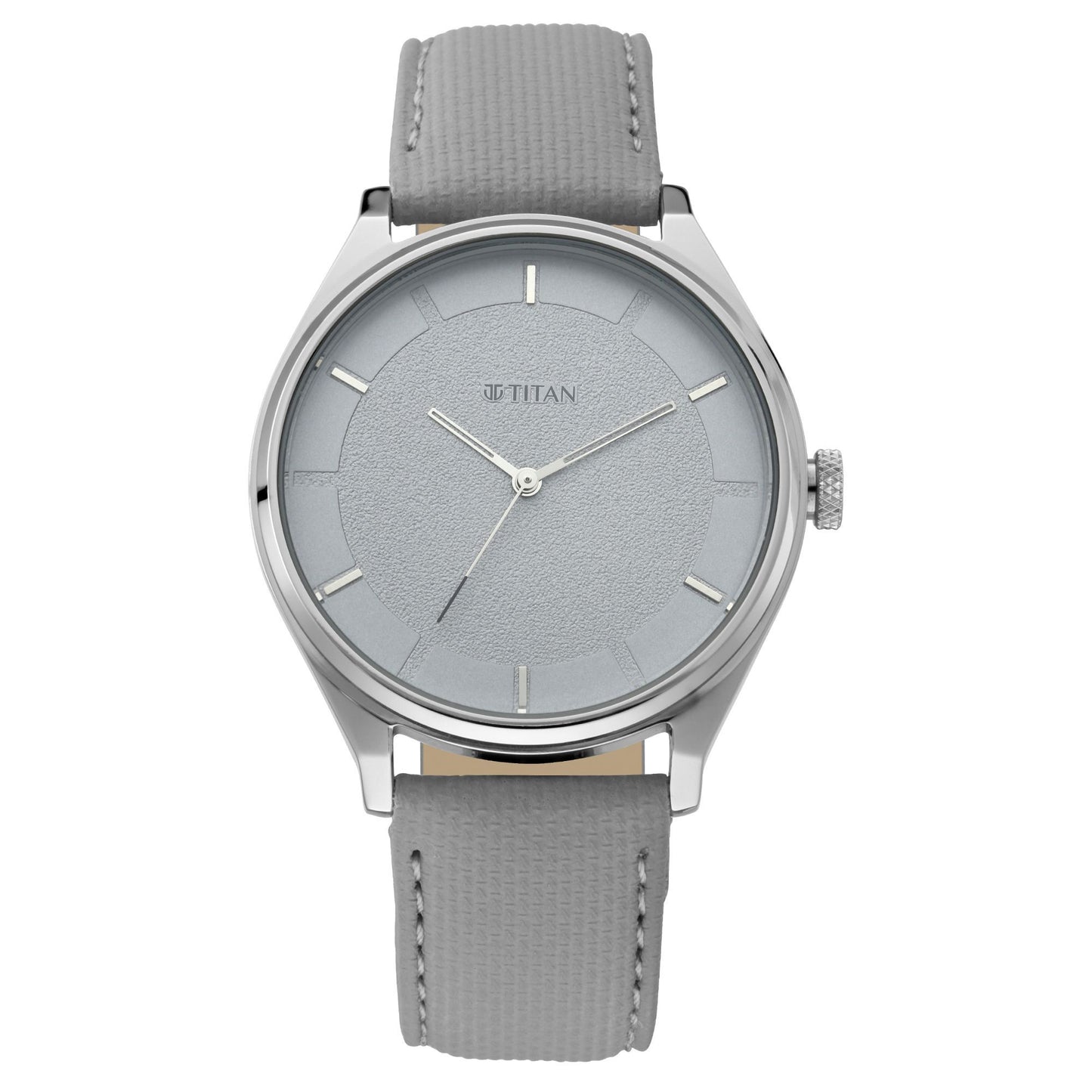 TITAN Workwear Watch with Grey Dial & Leather Strap 1802SL12(DK715)