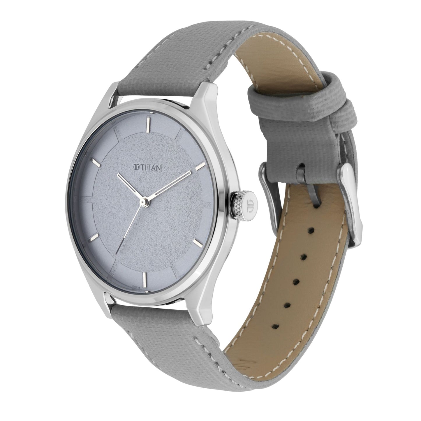 TITAN Workwear Watch with Grey Dial & Leather Strap 1802SL12(DK715)