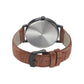 Sleek Black Dial Leather Strap Watch NR7131NL02