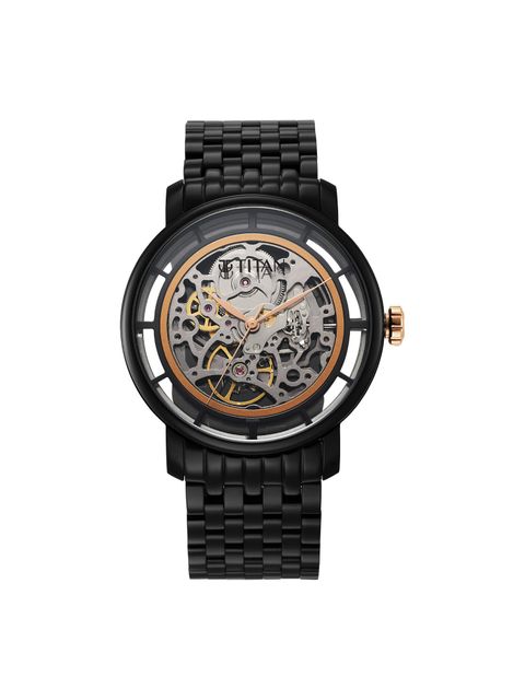 Titan Mechanical Slimline Black Dial Watch 90158KM01 / NS90158KM01