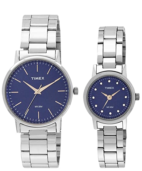 Timex Classics Quartz Analog Blue Dial Couple Watch - TW00PR199