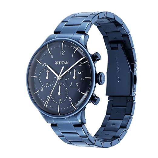 Titan blue store watch