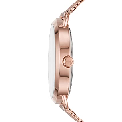 Michael Kors Portia Analogue Watch (Gold Dial Rose Gold Colored Strap)" MK3845
