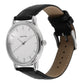 Sleek Silver Dial Leather Strap NM7128SL01