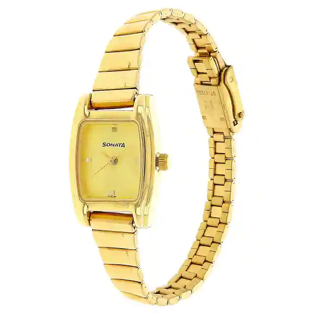 Champagne Dial Golden Stainless Steel Strap Watch NR8103YM01