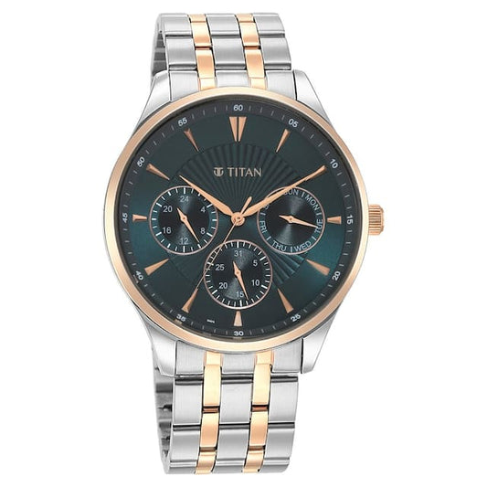 Titan Opulent III Blue Dial Multifunction Watch  NS90127KM02