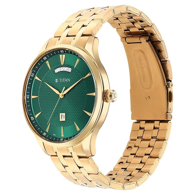 Opulent III Green Dial Analog Watch 90127YM03 / NS90127YM03