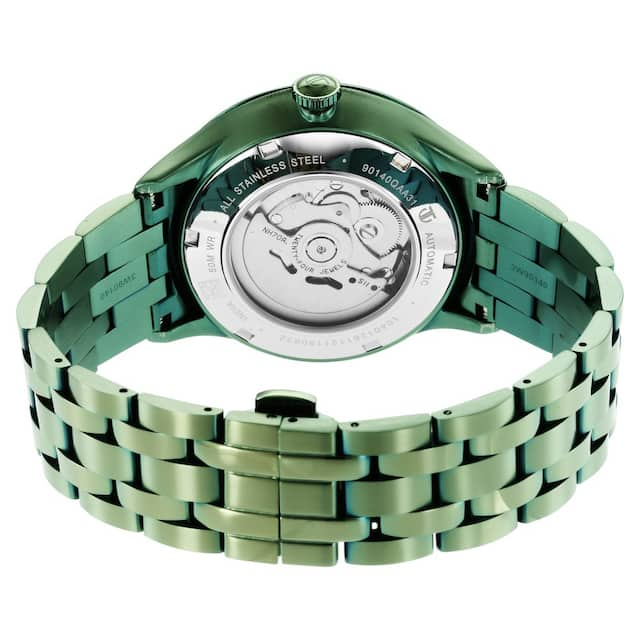 Titan Metal Mechanicals Green Dial Stainless Steel Strap Watch  90140QM01