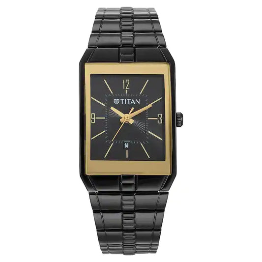 TITAN Karishma Black Dial Brass Strap Watch 9151NM01 / NS9151NM01