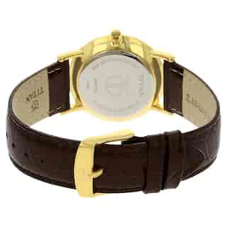 Titan White Dial Brown Leather Strap Watch NP9162YL01 (DD990)