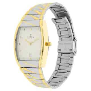 Titan White Dial Silver Stainless Steel Strap Watch NP9315BM01