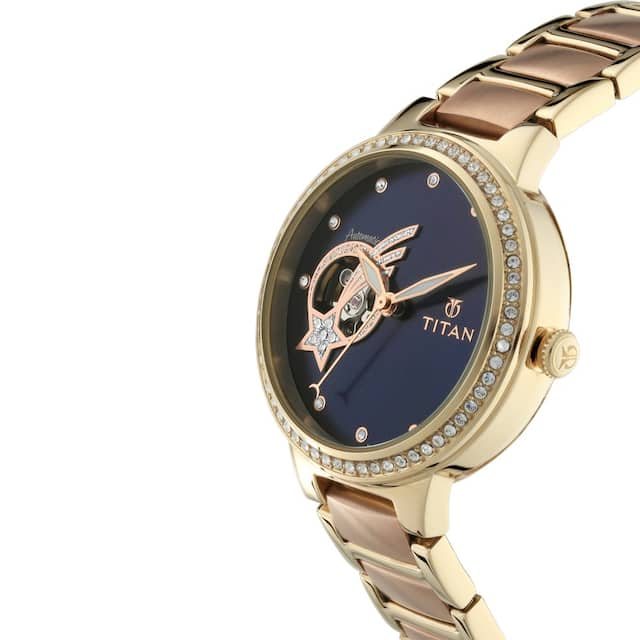 Titan Stellar by Titan Blue Dial Automatic Watch for Women 95084KM01 / NS95084KM01