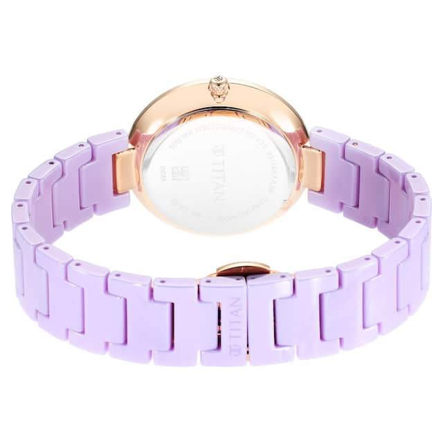 Titan Purple Ceramics Purple Dial Ceramic Strap Watch for Women 95189KC06