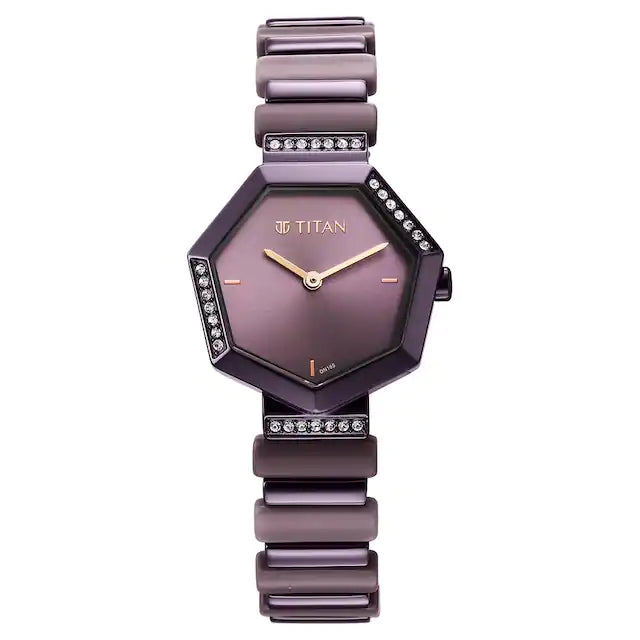 Glitz Purple Dial Metal & Plastic Strap Watch for Women 95207QD01 / NS95207QD01