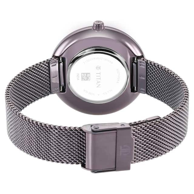 Glitz Purple Dial Stainless Steel Strap Watch for Women 95210QM01 / NS95210QM01