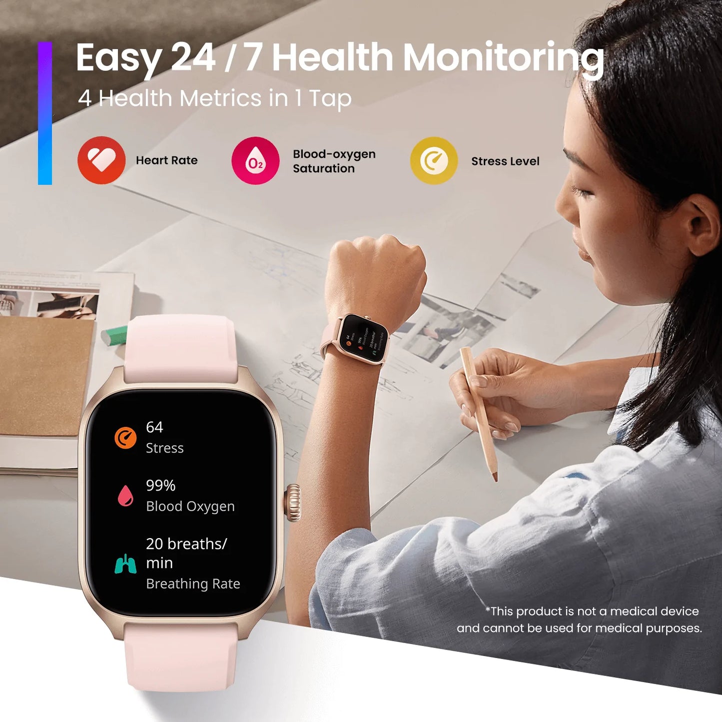 AMAZFIT GTS 4 ROSEBUD PINK