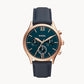 Fenmore Midsize Multifunction Navy Leather Watch BQ2412