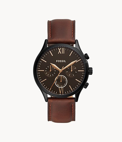 Fenmore Midsize Multifunction Brown Leather Watch BQ2453