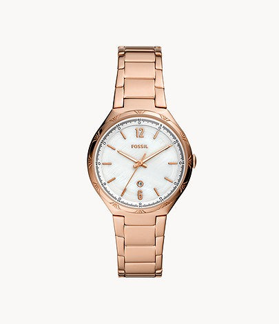 Ashtyn Three-Hand Date Rose Gold-Tone Stainless Steel Watch BQ3739