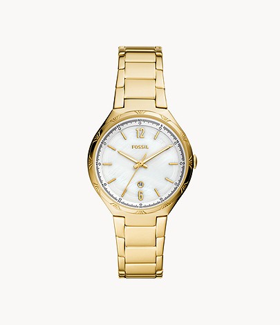 Ashtyn Three-Hand Date Gold-Tone Stainless Steel Watch BQ3740