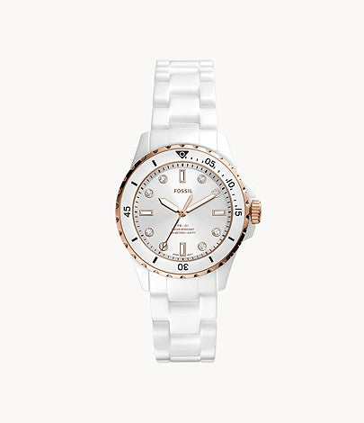 FOSSIL FB-01 Three-Hand White Ceramic Watch CE1107