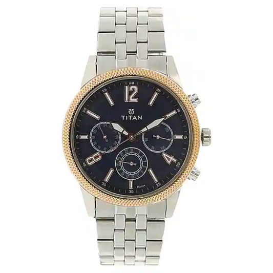 Titan Workwear Watch with Blue Dial & Stainless Steel Strap NP1734KM01 (DG344)