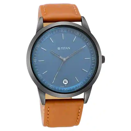 Workwear Watch with Blue Dial & Leather Strap 1806NL03