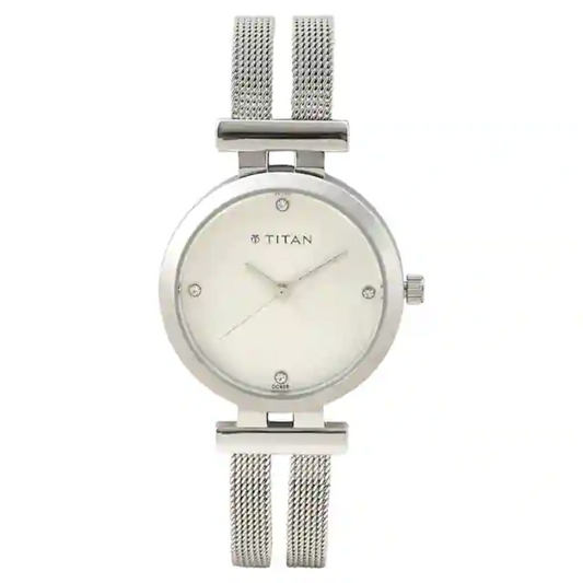 Titan Silver Dial Silver Stainless Steel Strap Watch NP9942SM01