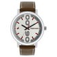 BOLD WHITE DIAL BROWN LEATHER STRAP WATCH 38052SL07 (DH905)
