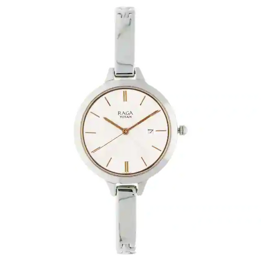 Titan Raga Viva Silver Dial Metal Strap Watch NN2578SM02