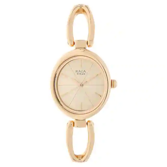 Titan Raga Viva Rose Gold Dial Metal Strap Watch NP2579WM01 (DG597)