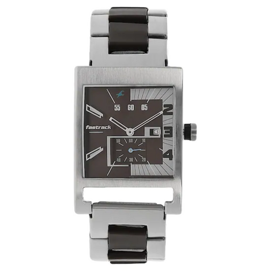 BROWN DIAL TWO TONED STAINLESS STEEL STRAP WATCH NP1478SM02 (J952)