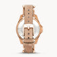 Riley Multifunction Rose-Tone & Sand Leather Watch ES3466