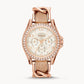 Riley Multifunction Rose-Tone & Sand Leather Watch ES3466