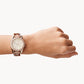 Riley Multifunction Rose-Tone & Sand Leather Watch ES3466