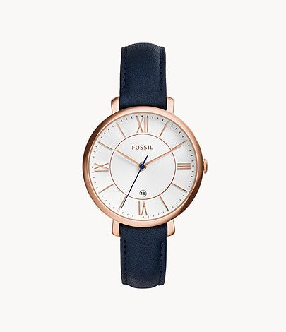 FOSSIL Jacqueline Navy Leather Watch ES3843