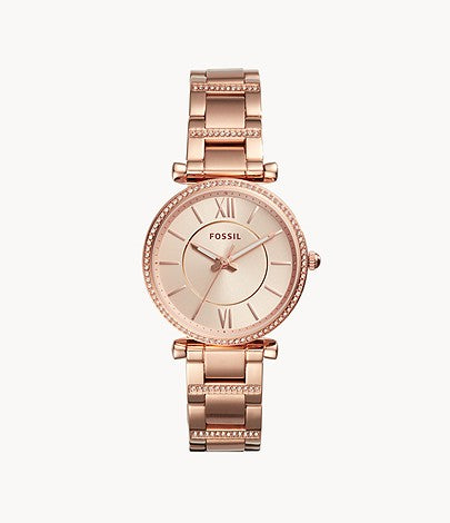 Carlie Three-Hand Rose Gold-Tone Stainless Steel Watch  ES4301