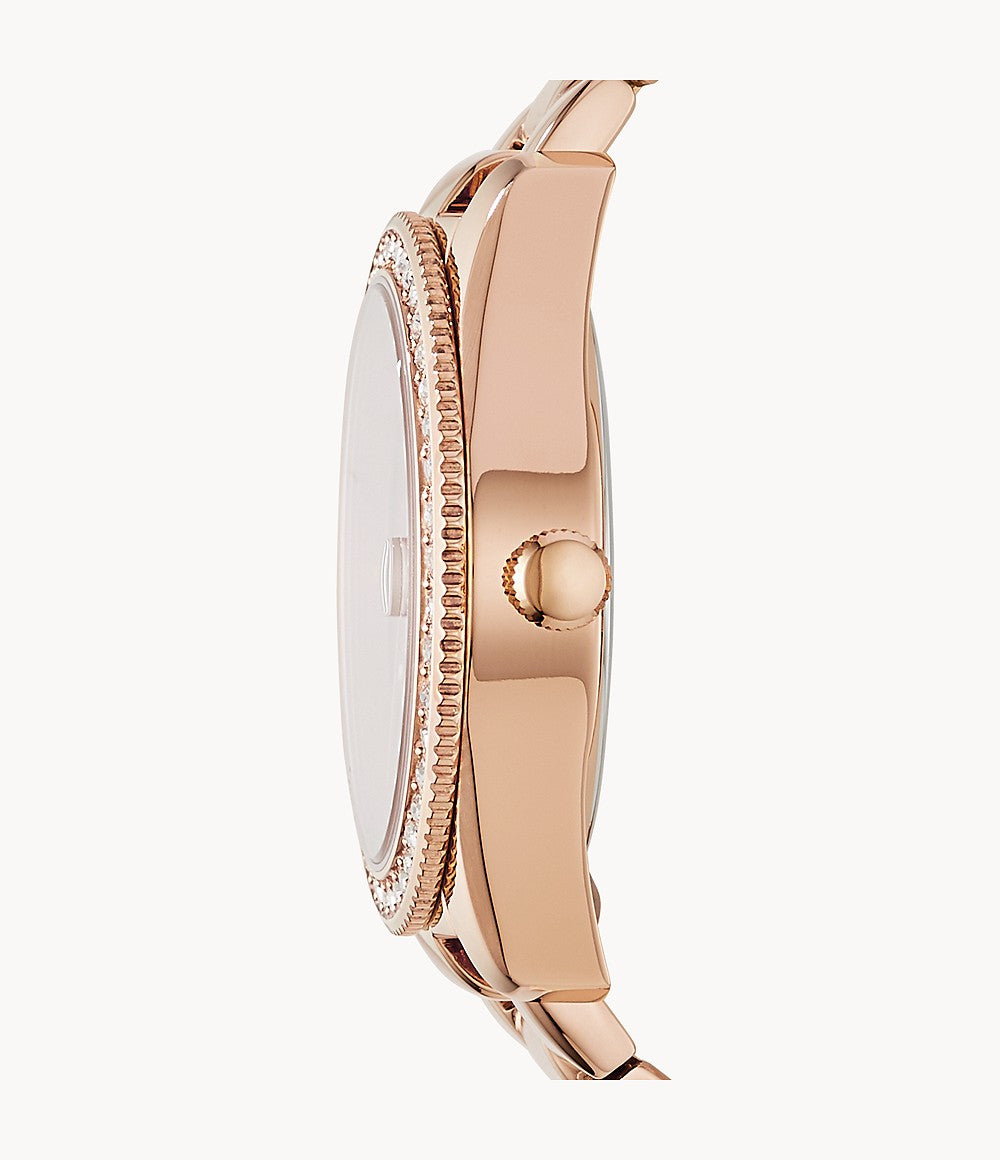 Scarlette Three-Hand Date Rose-Gold-Tone Stainless Steel Watch ES4318