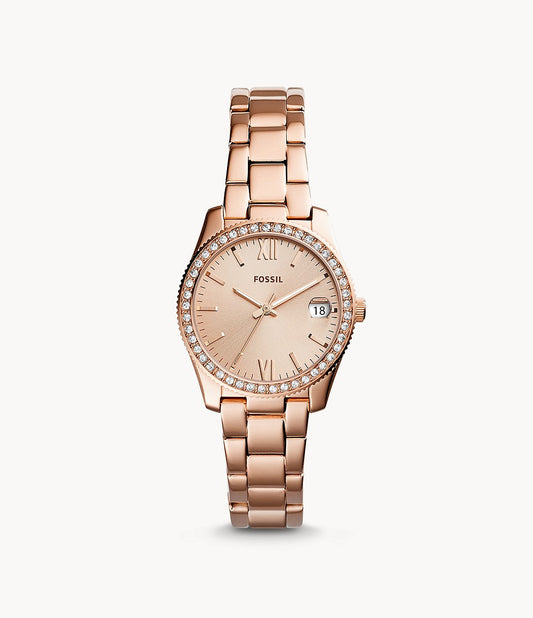 FOSSIL Scarlette Three-Hand Date Rose-Gold-Tone Stainless Steel Watch ES4318