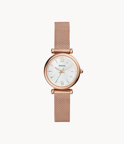 Carlie Mini Three-Hand Rose Gold-Tone Stainless Steel Watch ES4433